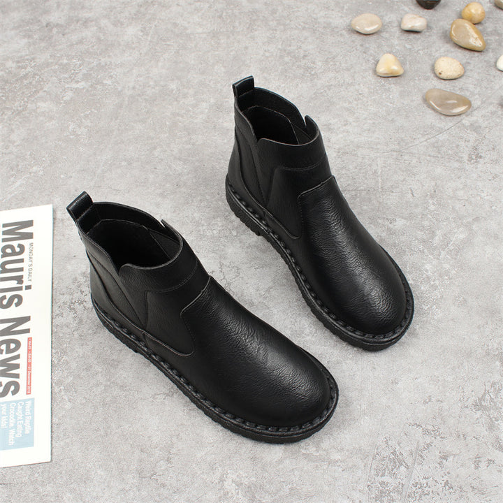Round Toe Short Flat Soft Sole Women's Boots
