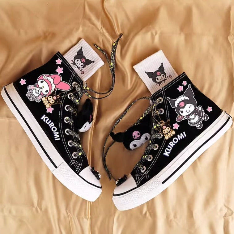 Cute Anime Shoes Kawaii Student High Top Canvas - Pink