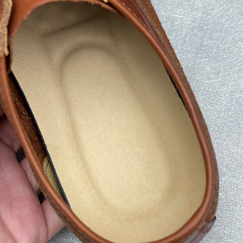 Women’s Vintage Distressed Leather Trainers – Retro Lace-Up Flats