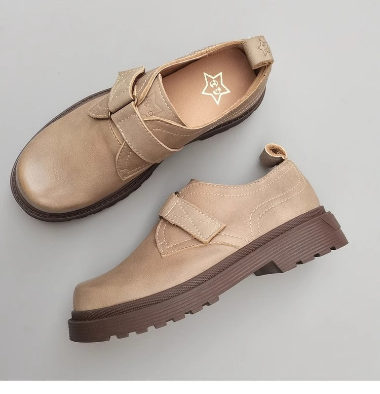 Womens Genuine Leather JK Uniform Shoes Loafers for Wide & Fat Feet