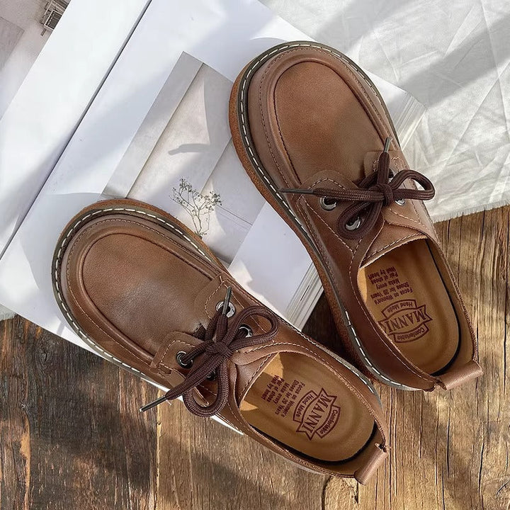 Women's Retro Lace-Up Flats – Casual & Comfortable Everyday Shoes