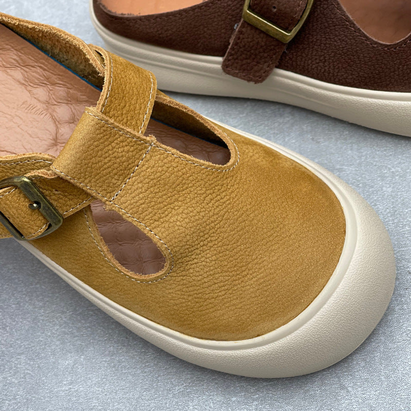 Women's Athleisure Mules - Round Toe Leather Breathable Summer Slides