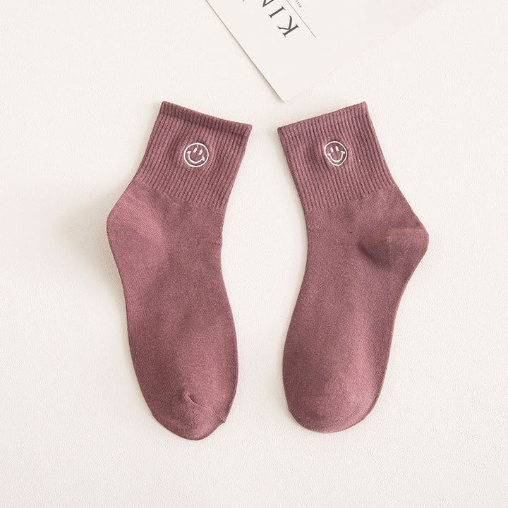3 Pairs Smiley Cotton Socks Women's Socks