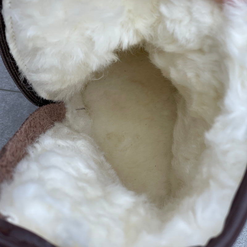 Fur Lined Leather Winter Boots for Women – Side Zip Short Ankle Design