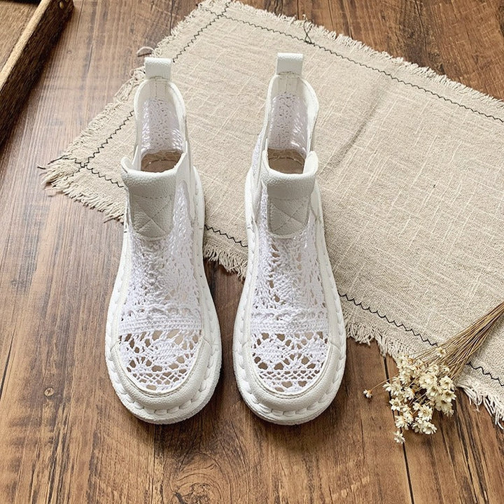 Bohemian Style Summer Lace Boots – Hollow Out Mesh Ankle Boots for Women