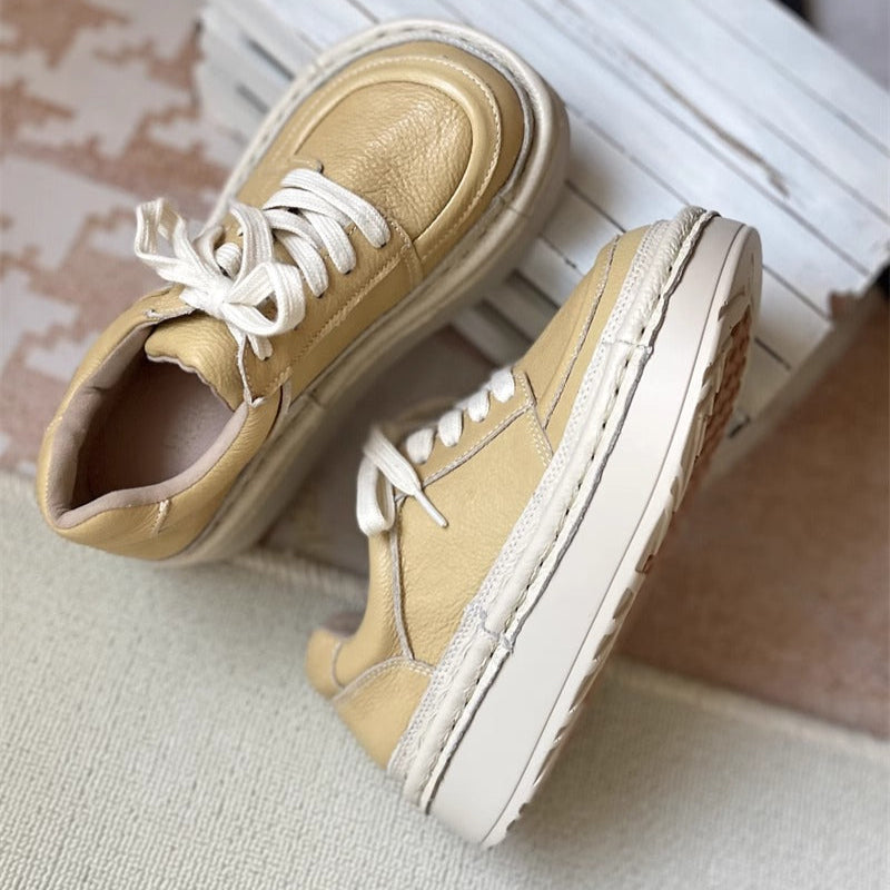 Women's Chunky Platform Lace-Up Low-Top Casual Shoes – Ugly-Cute Style