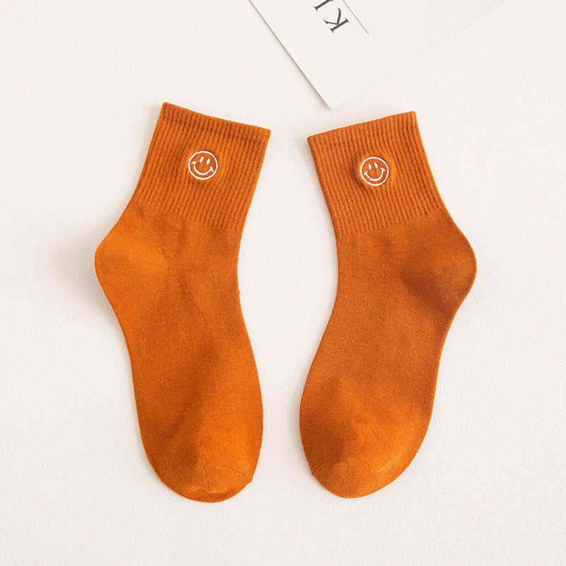 3 Pairs Smiley Cotton Socks Women's Socks