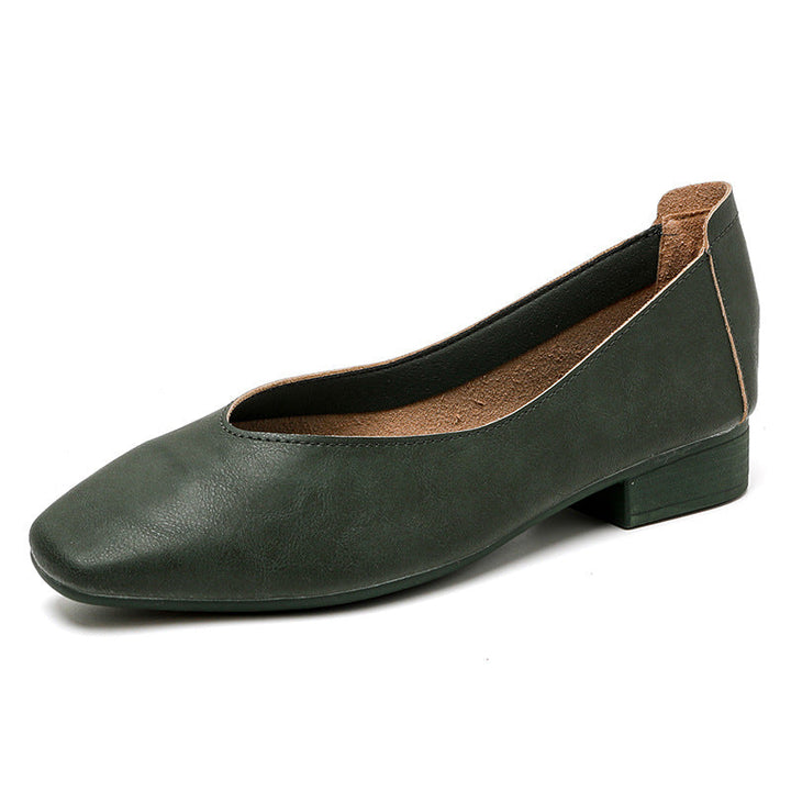 Soft Leather Slip-On Glove Shoes – Women's Multicolor Low Heel Comfortable Flats