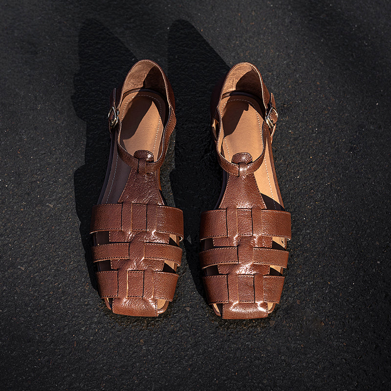 Clearance Sale Artisanal Genuine Leather Fisherman Sandals – Closed Toe Comfort Shoes for Women