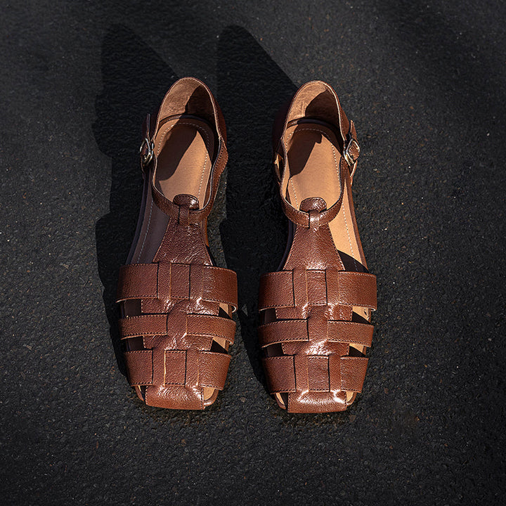 Clearance Sale Artisanal Genuine Leather Fisherman Sandals – Closed Toe Comfort Shoes for Women