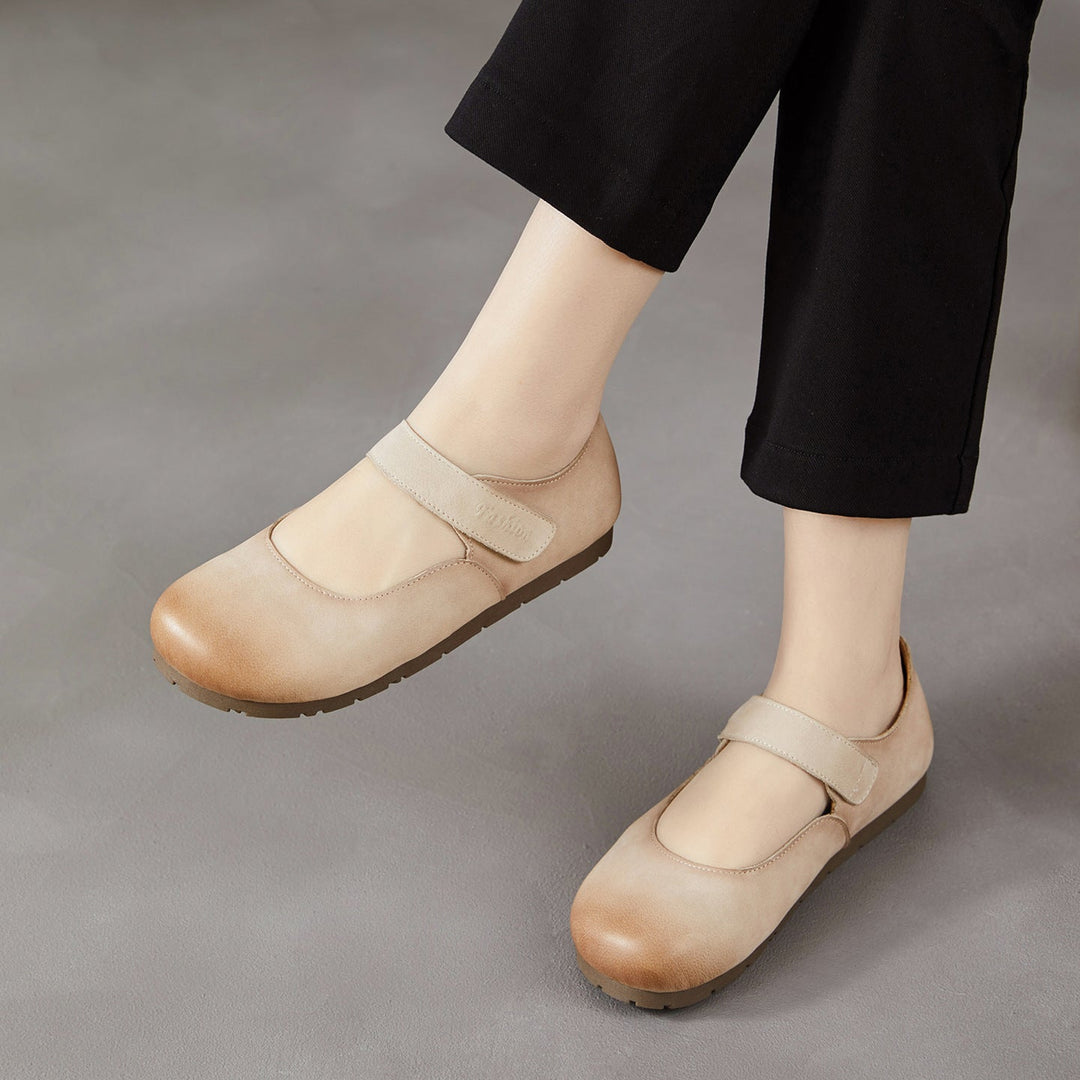 Women's Retro-Artistic Flat Mary Janes with Velcro Straps
