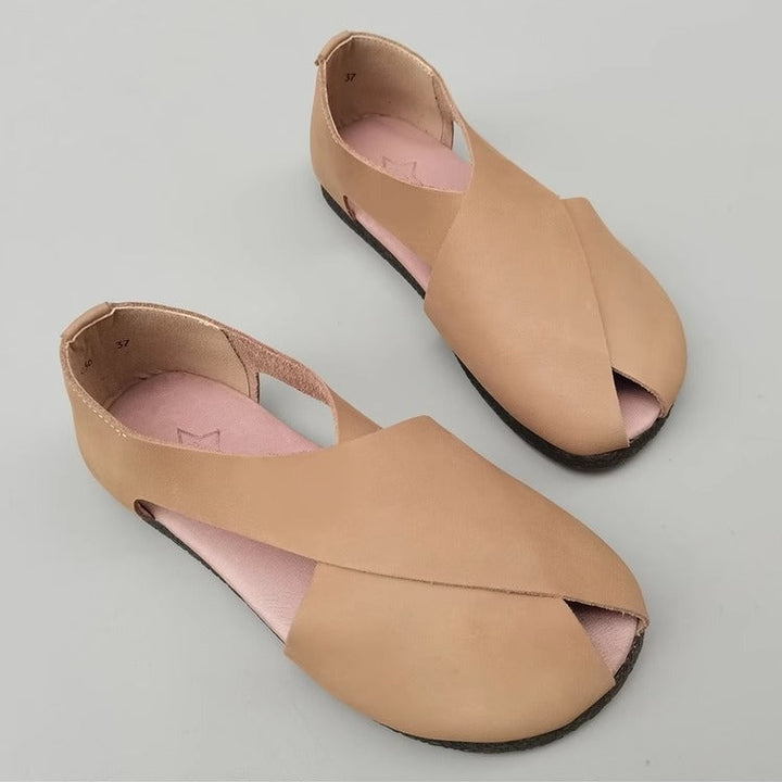 Women's Handmade Leather Side Hollow Out Breathable Comfort Sandals