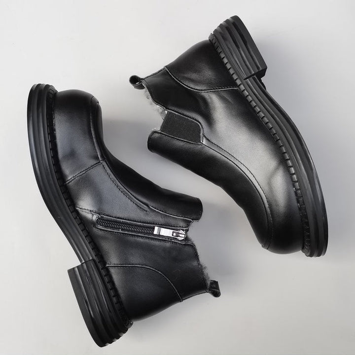 Women's British-Style Wide Toe Derby Boot – Wool Plush, Comfortable Fit