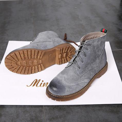 Women's Suede Lace Up Brogue Boots