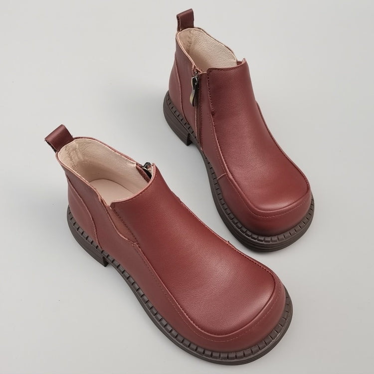 Women's British-Style Wide Toe Derby Boot – Soft Rubber Sole, Comfortable Fit