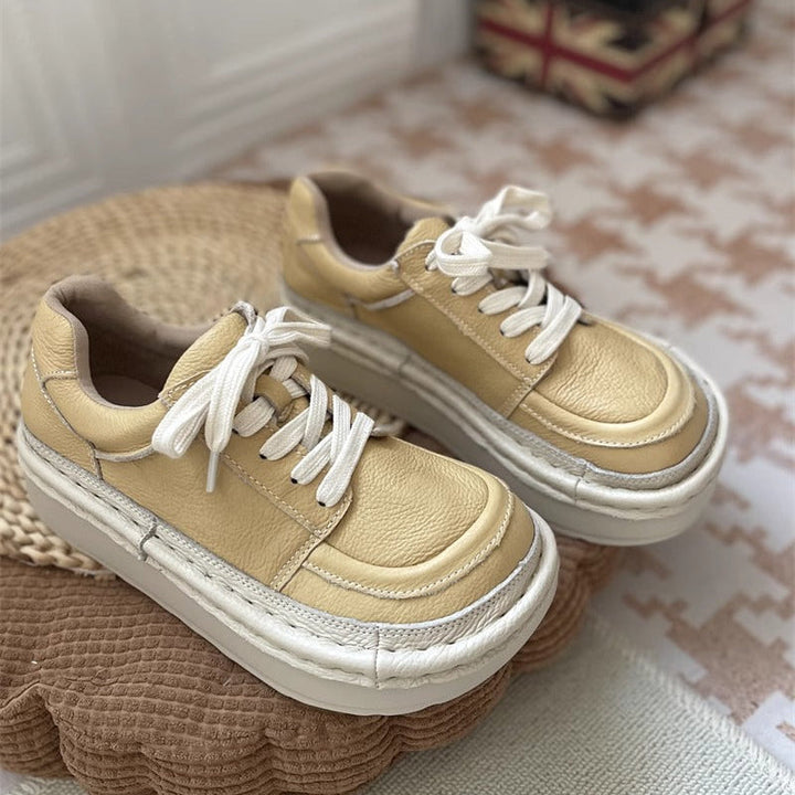 Women's Chunky Platform Lace-Up Low-Top Casual Shoes – Ugly-Cute Style