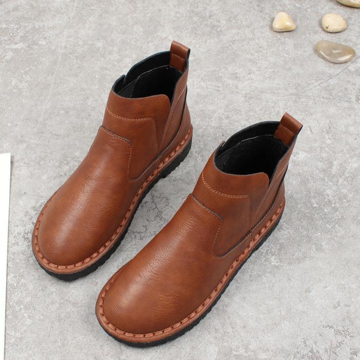 Round Toe Short Flat Soft Sole Women's Boots