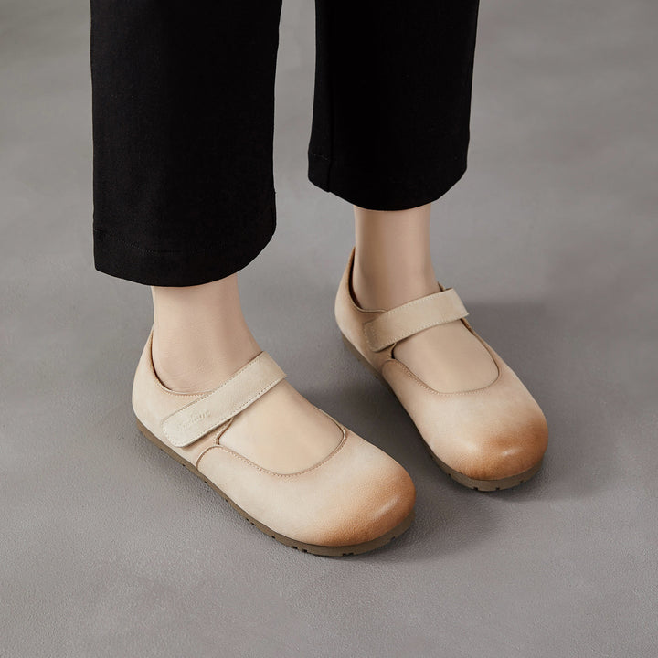 Women's Retro-Artistic Flat Mary Janes with Velcro Straps