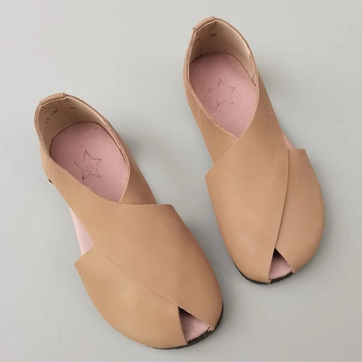 Women's Handmade Leather Side Hollow Out Breathable Comfort Sandals