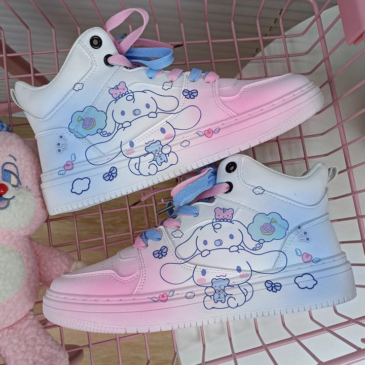 Cute Preppy Sneakers Aesthetic Shoe With High-top
