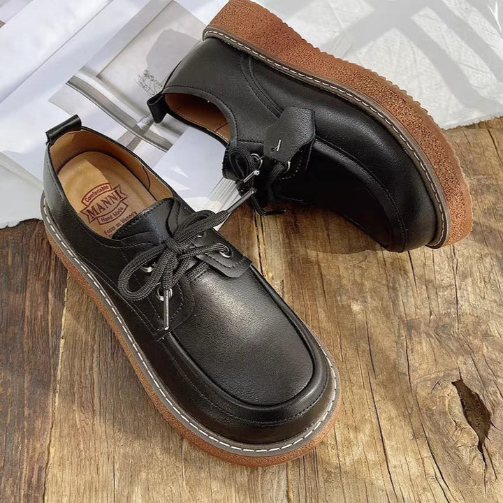 Women's Retro Lace-Up Flats – Casual & Comfortable Everyday Shoes