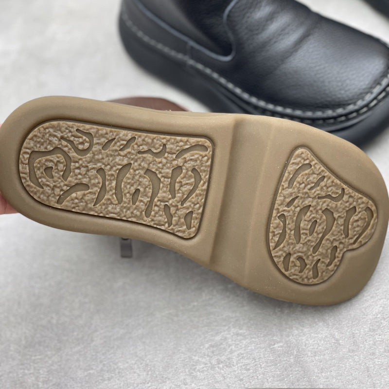 Women's Leather Zipper Ankle Boots – Casual Everyday Style