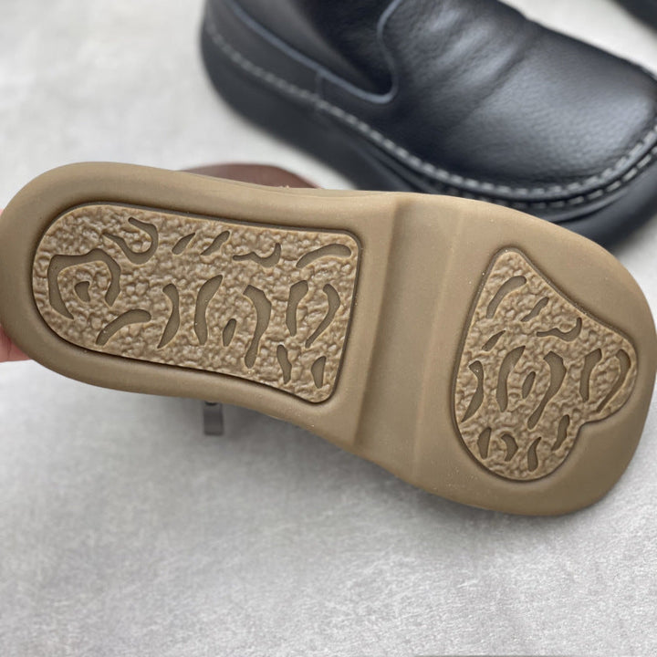 Women's Leather Zipper Ankle Boots – Casual Everyday Style