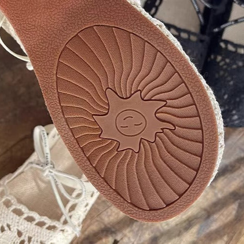 Women's Boho Bow Lace Hollow Out Sandals