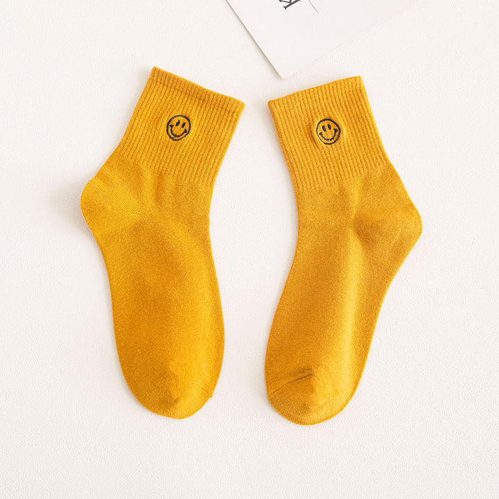 3 Pairs Smiley Cotton Socks Women's Socks