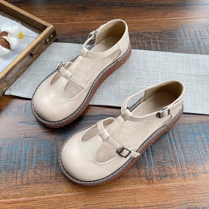 Womens Mori Literary Style Closed Toe Side Hollow Sandals
