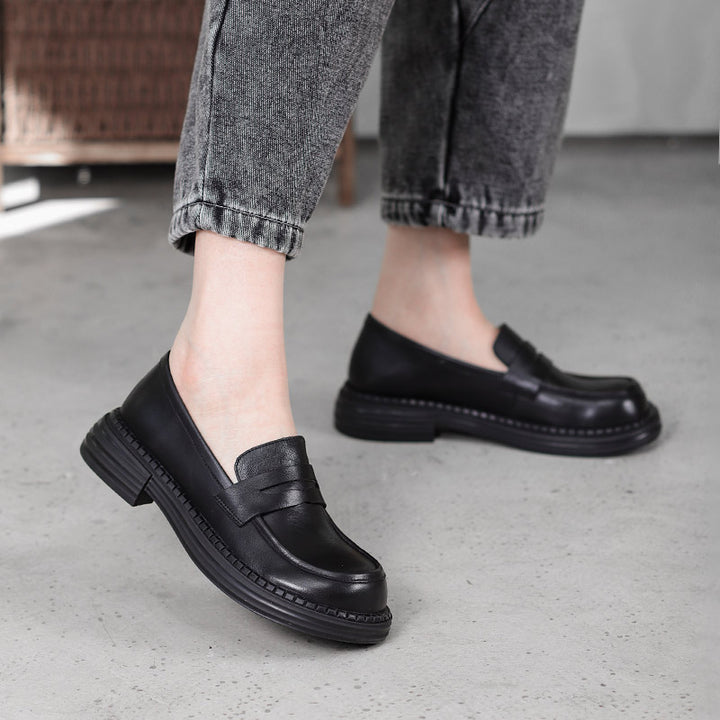 Women's Vintage Leather Handmade Flat Loafers
