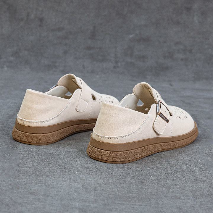 Women's Genuine Leather Fisherman Sandals Barefoot-Friendly Casual Summer Flats