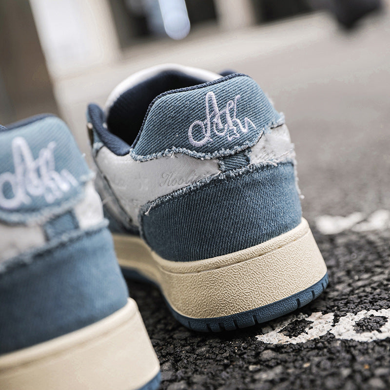 Casual Star Sneakers – Unisex Denim Patchwork Couple Style Shoes