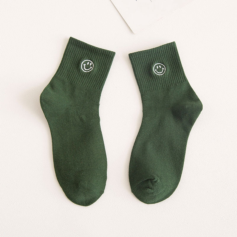 3 Pairs Smiley Cotton Socks Women's Socks