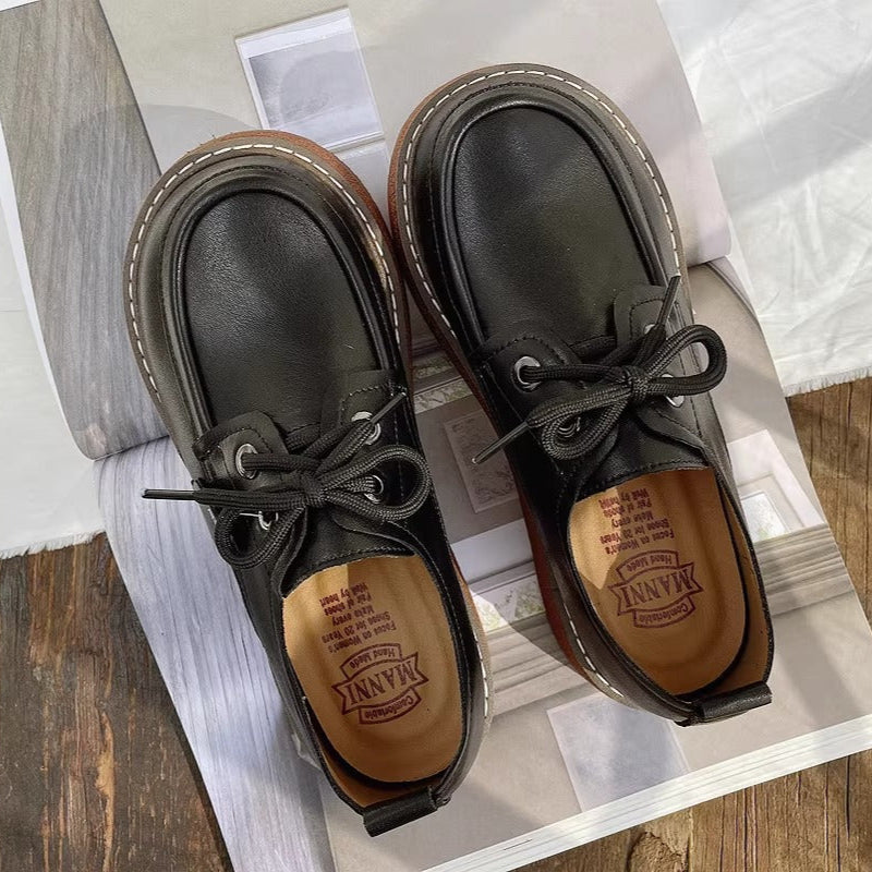 Women's Retro Lace-Up Flats – Casual & Comfortable Everyday Shoes