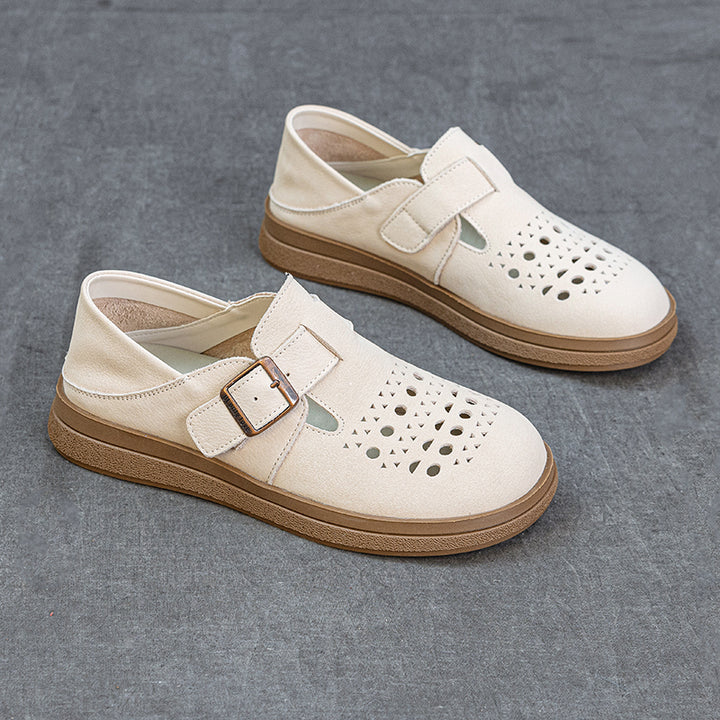 Women's Genuine Leather Fisherman Sandals Barefoot-Friendly Casual Summer Flats