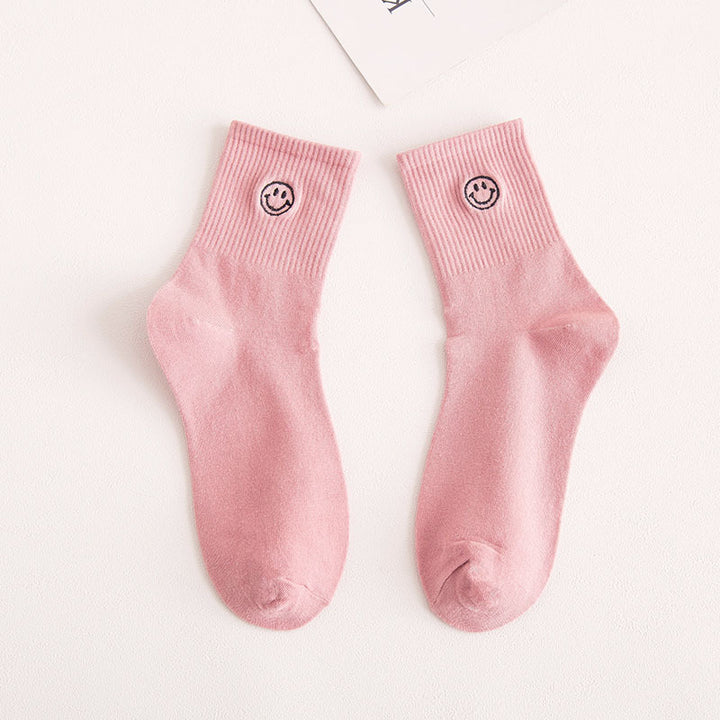 3 Pairs Smiley Cotton Socks Women's Socks