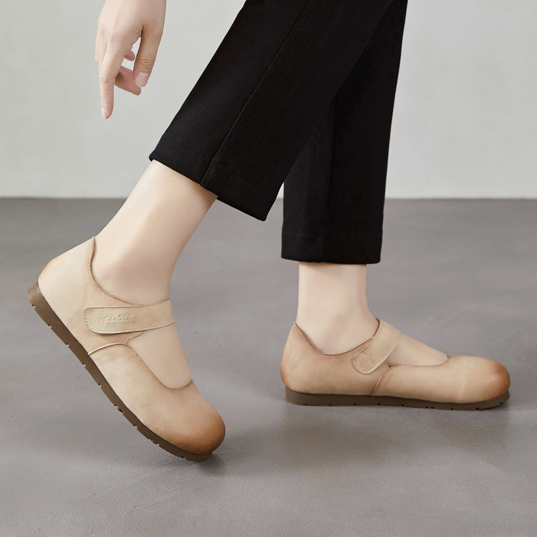 Women's Retro-Artistic Flat Mary Janes with Velcro Straps