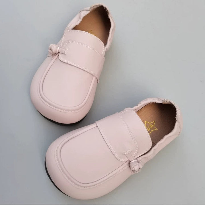 Women's Wide Toe Box Genuine Leather Loafers Soft Flat Slip On Comfort Shoes