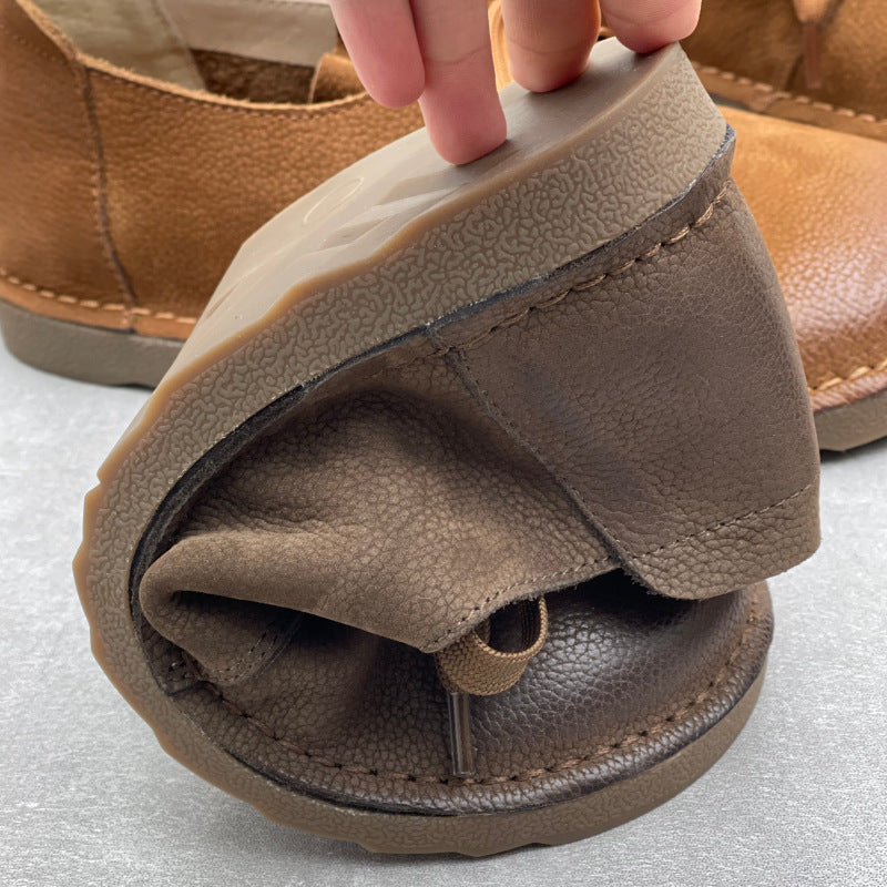 Women’s Soft Leather Lace-Up Flats – Comfortable Everyday Shoes