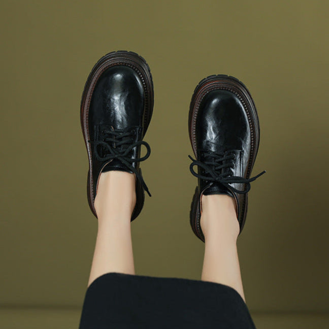 Women's Platform Lace-up Casual Loafers