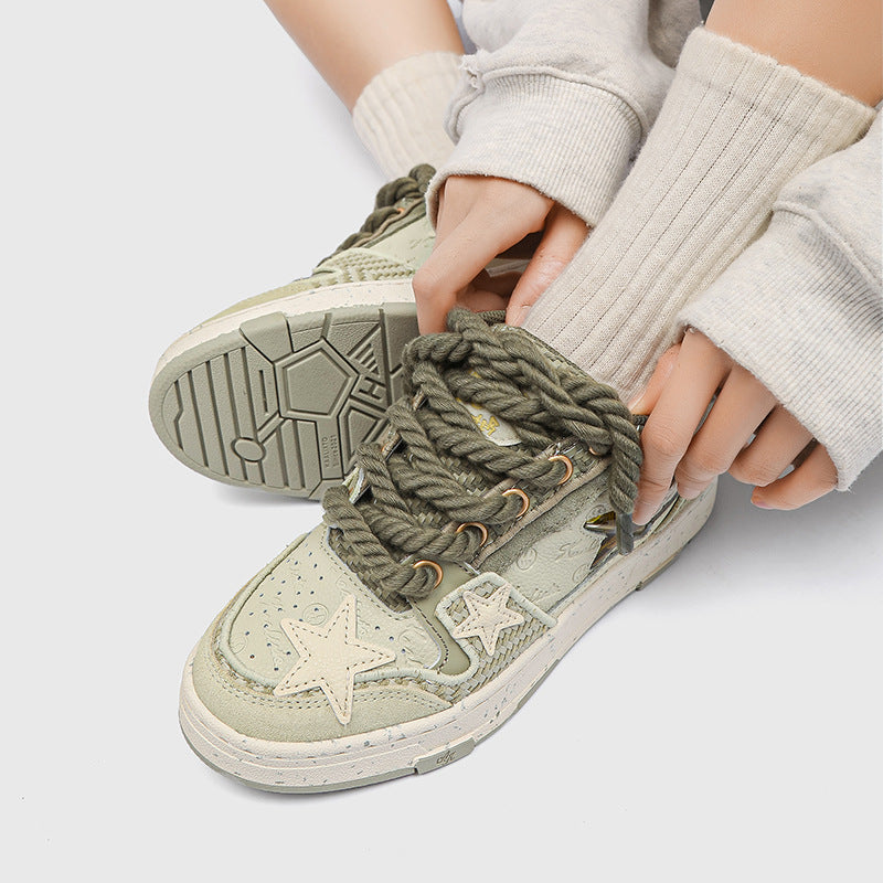 Couple Style Casual Sneakers – Star Design Low-Top Shoes for Men & Women