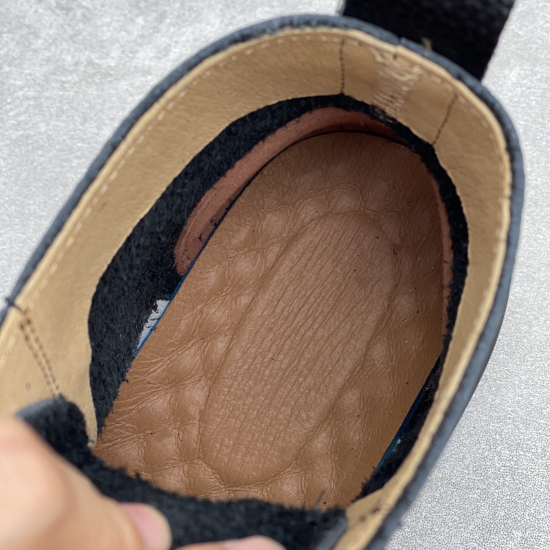 Retro Style Women's Soft Leather Ankle Boots – Platform Lace-Up Short Boots