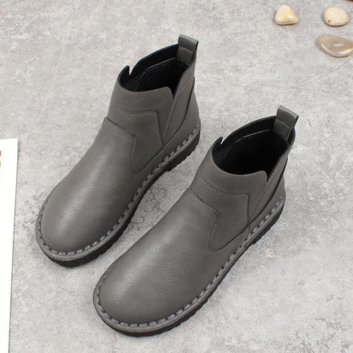 Round Toe Short Flat Soft Sole Women's Boots