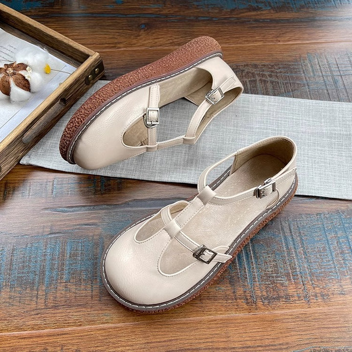 Womens Mori Literary Style Closed Toe Side Hollow Sandals