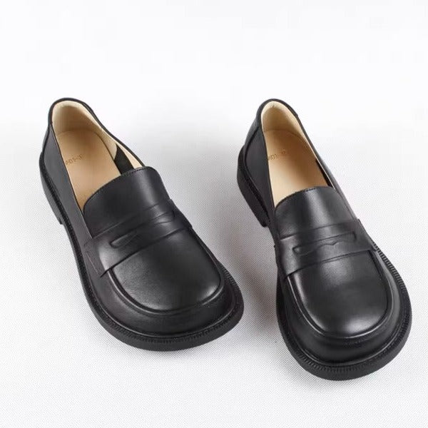 Handmade Women Loafers Big Toe Comfortable Soft Leather Shoes