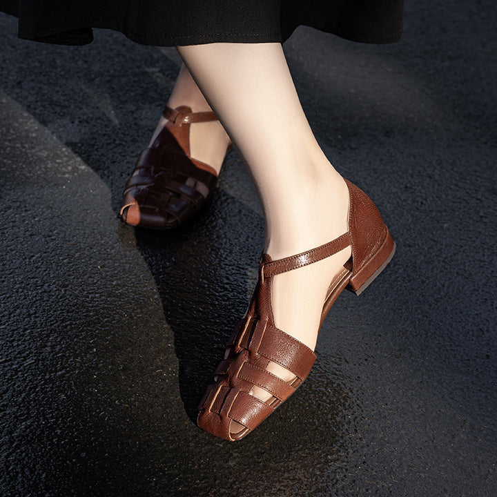 Clearance Sale Artisanal Genuine Leather Fisherman Sandals – Closed Toe Comfort Shoes for Women