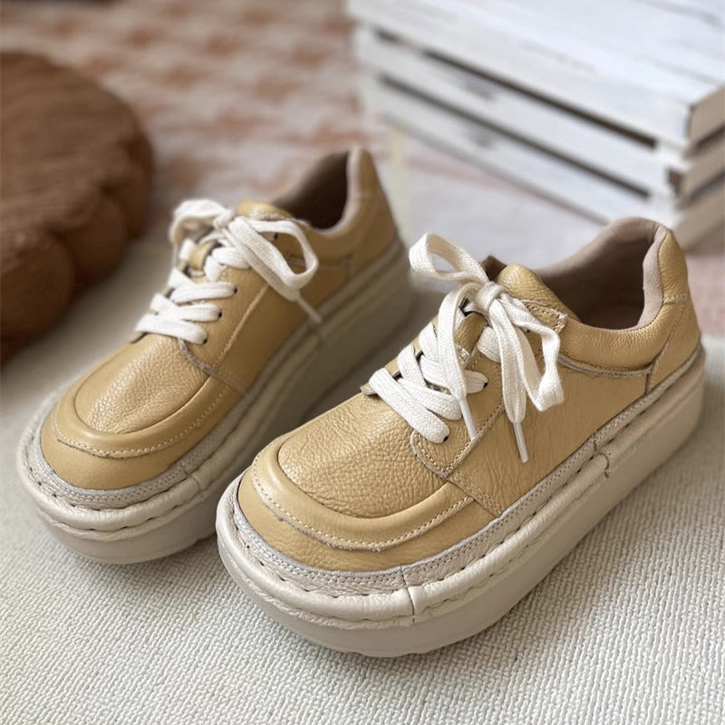 Women's Chunky Platform Lace-Up Low-Top Casual Shoes – Ugly-Cute Style