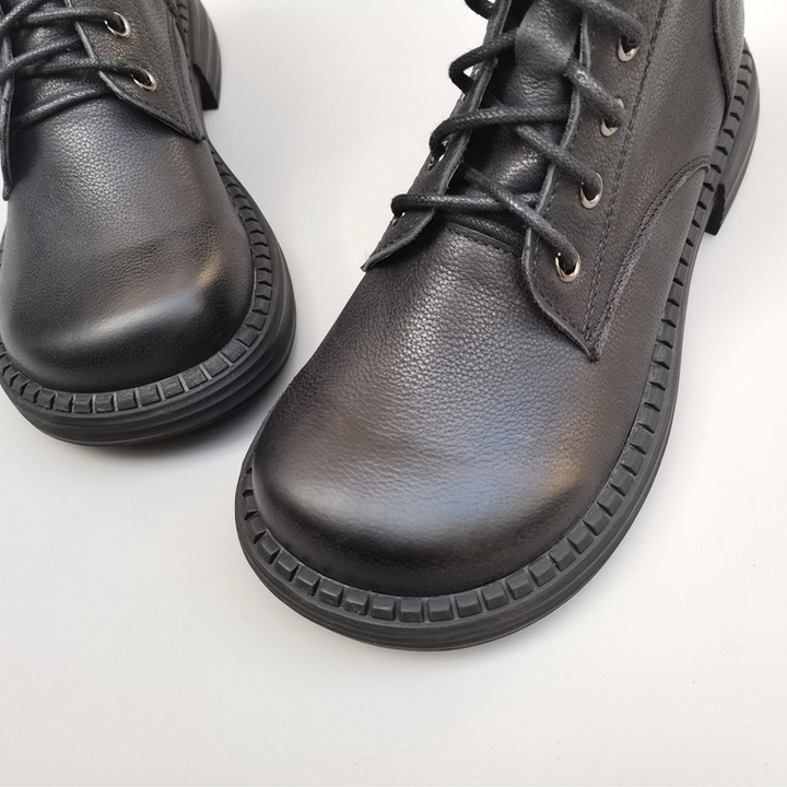 Wide-toe Box Handmade Genuine Leather Ankle Boots Casual Comfortable Women's Shoes