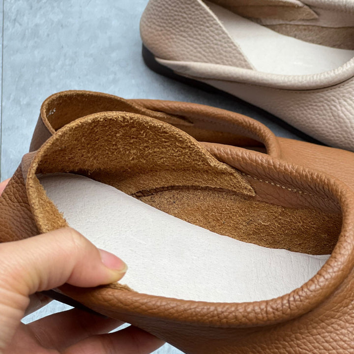 Women's Round Toe Casual Handmade Leather Flat Loafers